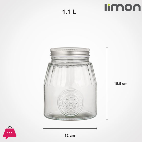 Limon Glass Jar with Steel Lid - Iran Made
