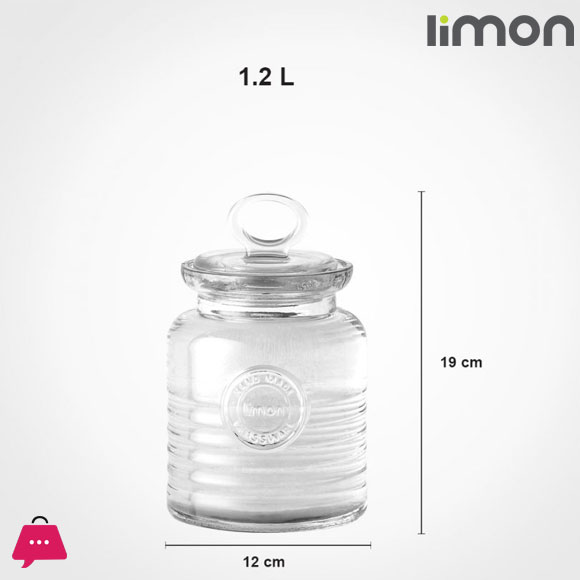 Limon Rustic Glass Jars Airtight Jars with Lids 1- Pcs Iran Made