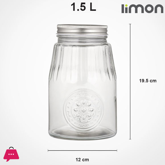 Limon Glass Jar with Steel Lid - Iran Made