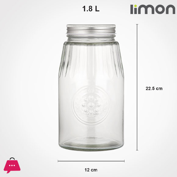 Limon Glass Jar with Steel Lid - Iran Made