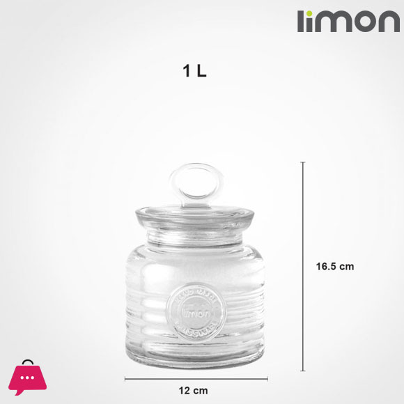 Limon Rustic Glass Jars Airtight Jars with Lids 1- Pcs Iran Made