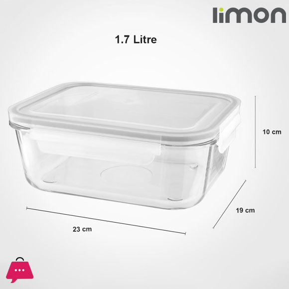 Limon Glass Food Containers with Lid Microwave, Oven & Safe