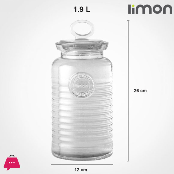 Limon Rustic Glass Jars Airtight Jars with Lids 1- Pcs Iran Made