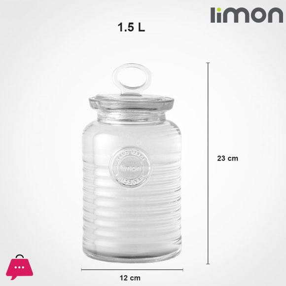 Limon Rustic Glass Jars Airtight Jars with Lids 1- Pcs Iran Made