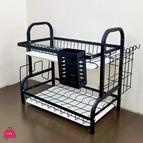2-3 Tier Dish Rack Utensil and Plate Holder Adjustable and Durable Kitchen Storage Solution