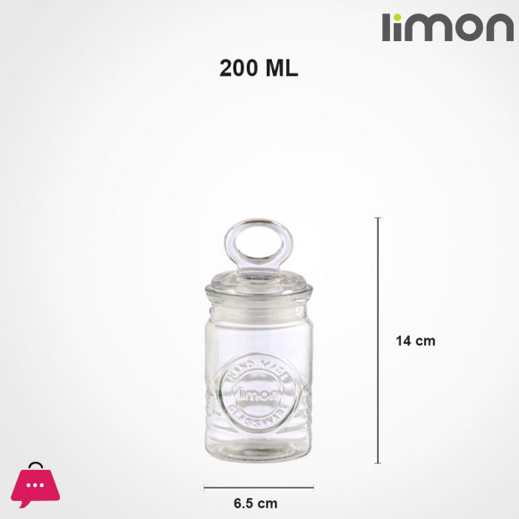 Limon Rustic Glass Jars Airtight Jars with Lids 1- Pcs Iran Made