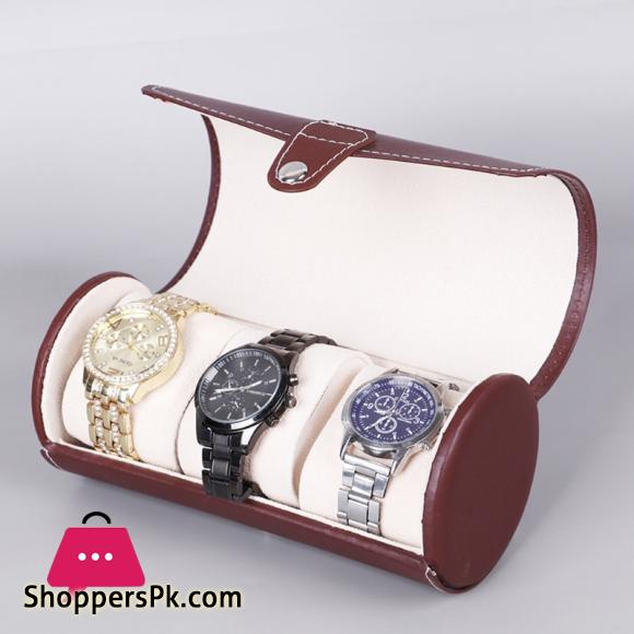 3 Slots watch Case Stylish Portable Display atch Storage Box