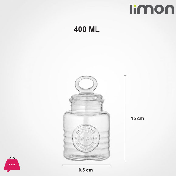 Limon Rustic Glass Jars Airtight Jars with Lids 1- Pcs Iran Made