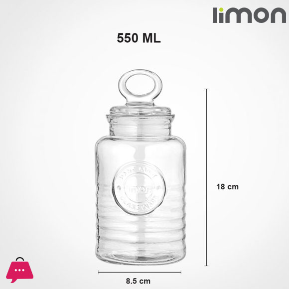 Limon Rustic Glass Jars Airtight Jars with Lids 1- Pcs Iran Made
