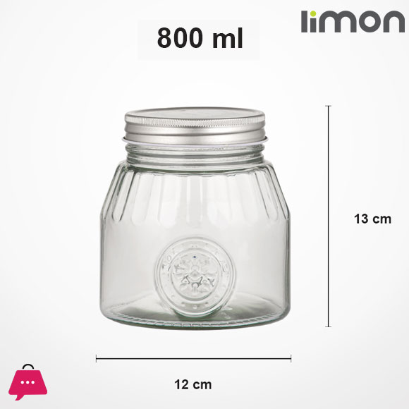 Limon Glass Jar with Steel Lid - Iran Made