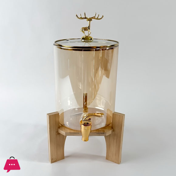 Golden Deer Glass Drink Server Glass Storage Tank Drink Dispenser Storage Fridge Pot Barley Tea Pot Glass Heat Resistant