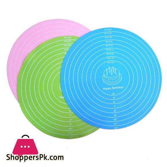 Round Silicone Baking Mat Non-slip Pastry Turntable Nonstick Dough Kneading Pad