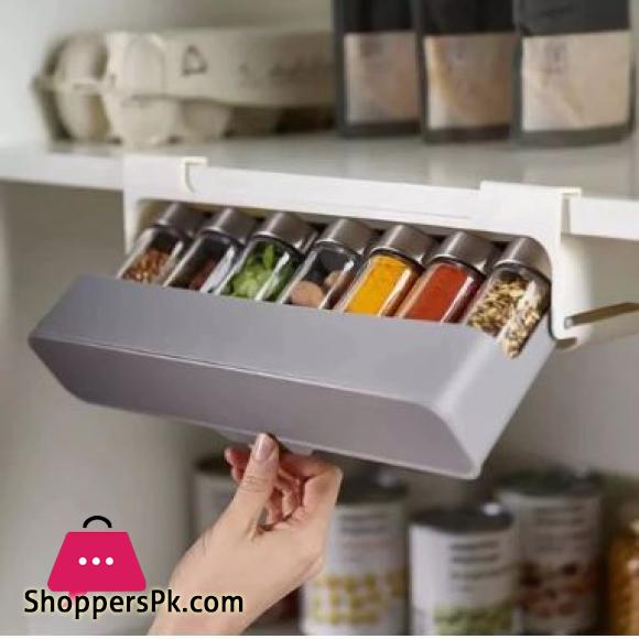 Under Shelf Spice Rack Drawer Spice Rack With 6 Seasoning Bottles