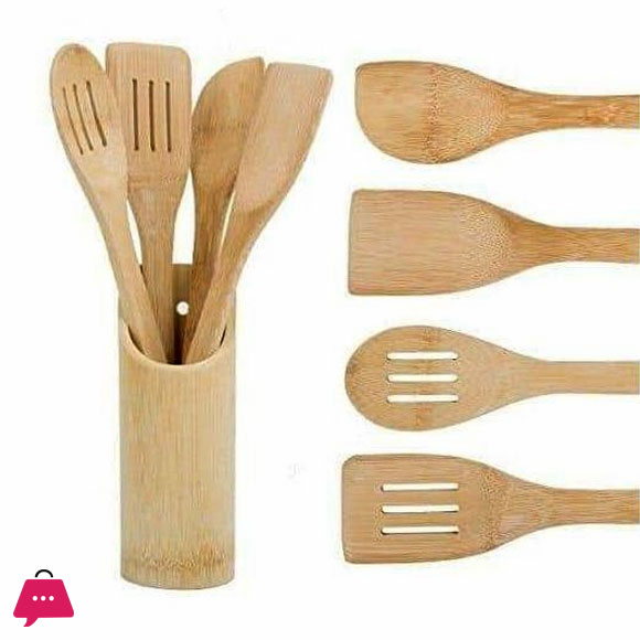 Bamboo Wood Cooking Spoon Set of 5