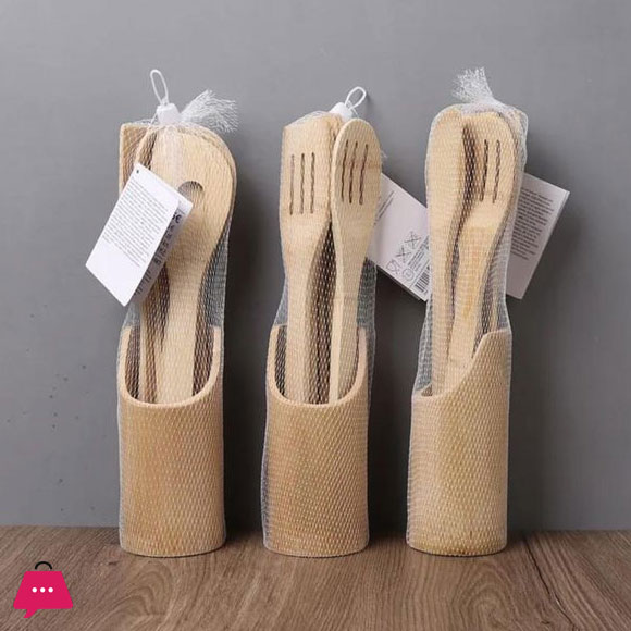 Bamboo Wood Cooking Spoon Set of 5