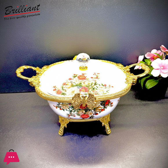 BRILLIANT Royal Bloom Covered Bowl – 36.5x21cm