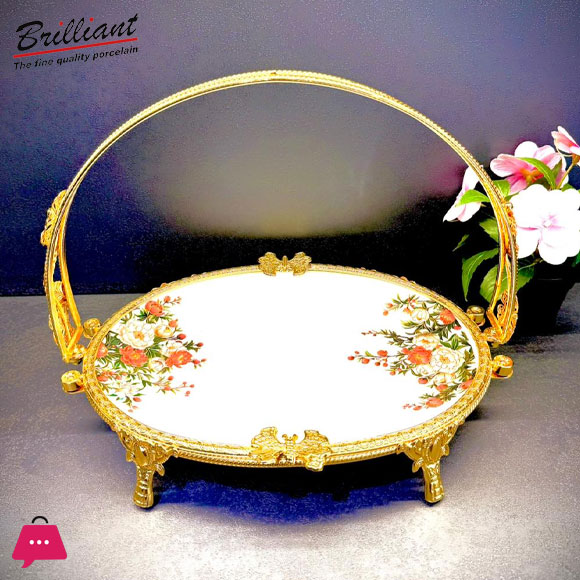 BRILLIANT Royal Bloom Deep Serving Platter with Handle BR5032 – 20x29x23cm
