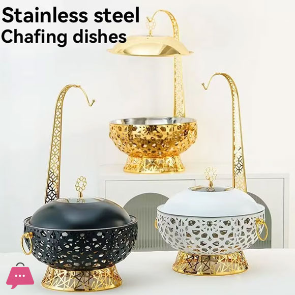 Buffet Food Warmer Hotel Serving Dishes - stainless steel Chafing Dishes for catering-8L