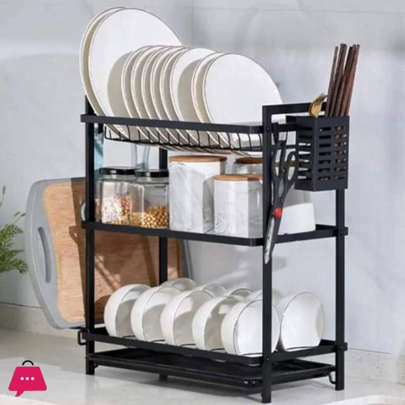 Conquer Dish Duty with the 3-Tier Stainless Steel Dish Rack!