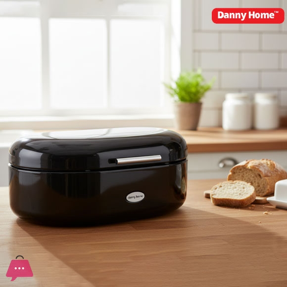 Danny Home Stainless Steel Bread Bin 33cm