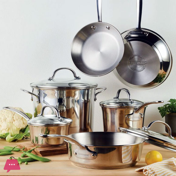 Farberware Millennium Stainless Steel Cookware Pots and Pans Set 10 Pcs Induction Cookware Set