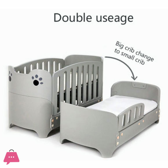 Infantes Baby Fiber & Wooden Cot Grey