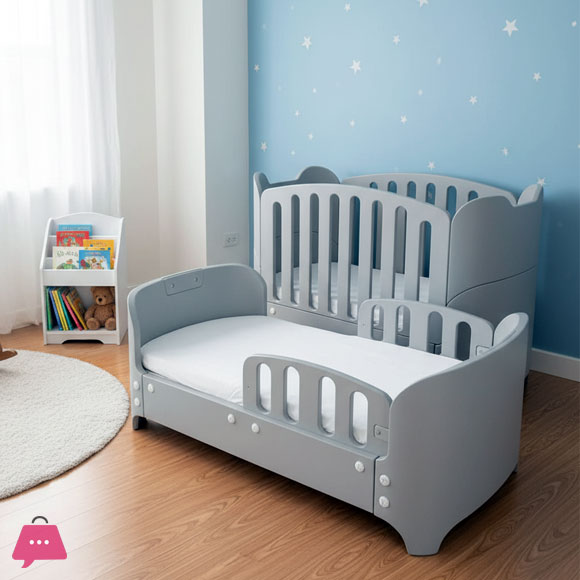 Infantes Baby Fiber & Wooden Cot Grey