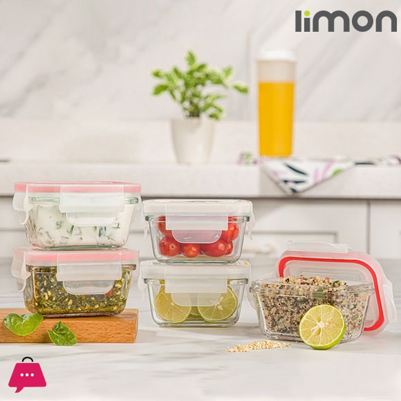 Limon Glass Food Containers with Lid Microwave, Oven & Safe