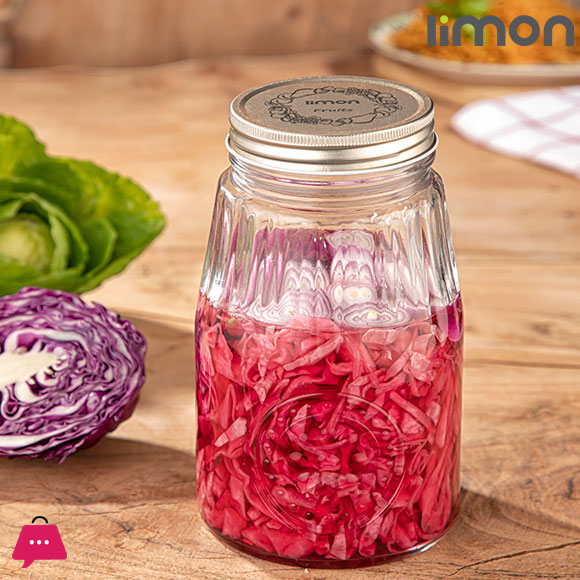 Limon Glass Jar with Steel Lid - Iran Made