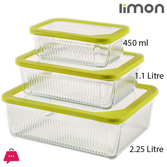 Limon Rectangle Glass Container Microwave and Oven Safe