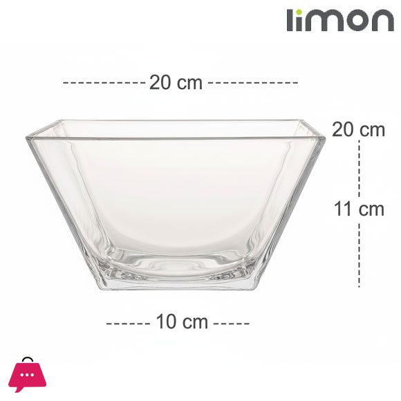 Limon Square Glass Serving Bowl 1200ml