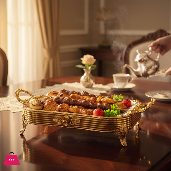 Luxurious Golden Ornate Serving Dish Porcelain