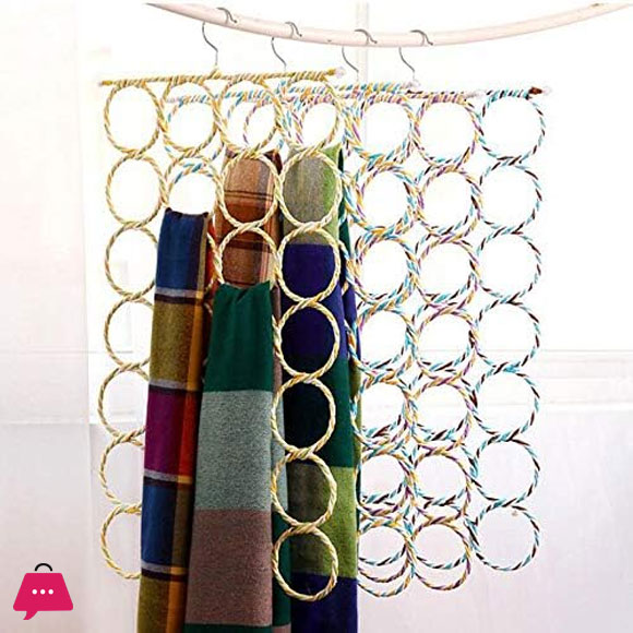 Metal Folding Scarf Ring Hanger 28 Ring