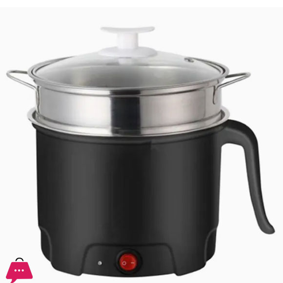 Portable Mini Electric Cooker Non-Stick Hot Pot with Food Steamer for Household