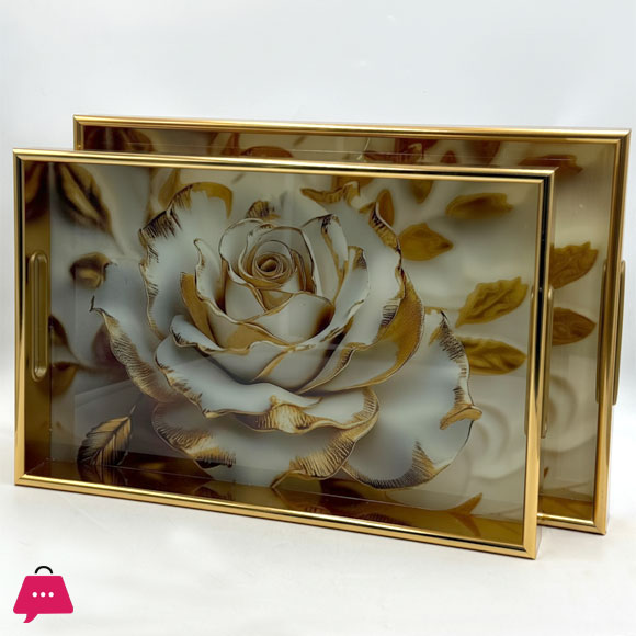 Rectangle Wooden Acrylic Tray in Different Designs Serving Tray