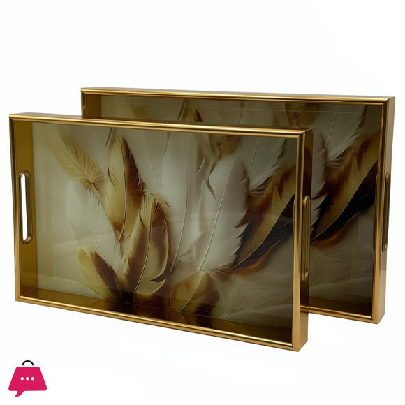 Rectangle Wooden Acrylic Tray in Different Designs Serving Tray