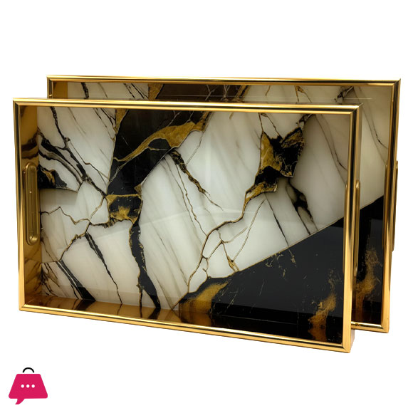 Rectangle Wooden Acrylic Tray in Different Designs Serving Tray