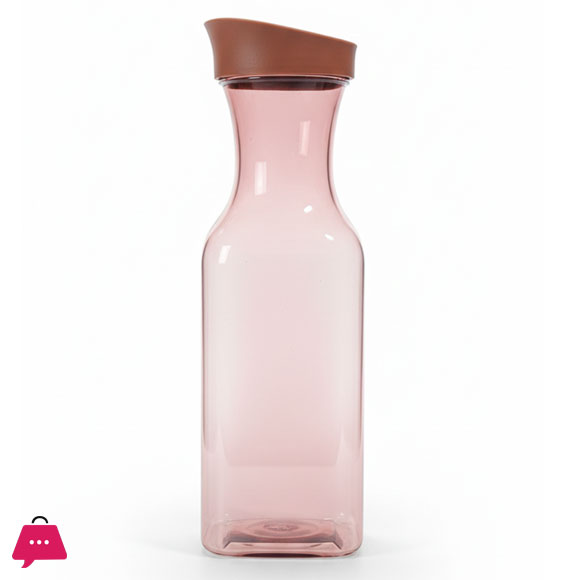 Square Carafes Plastic Juice Carafe with Lids 1 Ltr Water Bottle, Milk Container Clear Beverage Containers for Fridge