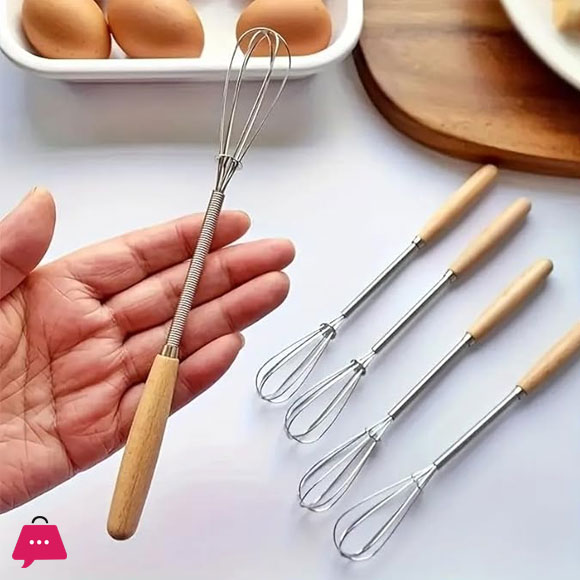Stainless Steel Wire Egg Beater for Whisking Beating Mixing Ingredients Mixing Sauces - 1 Piece
