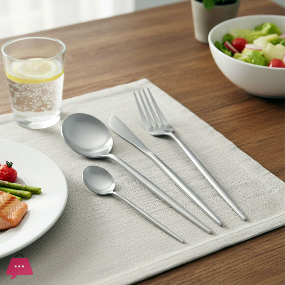 18/10 Stainless Steel Matte Flatware Cutlery Set of 4 Pieces