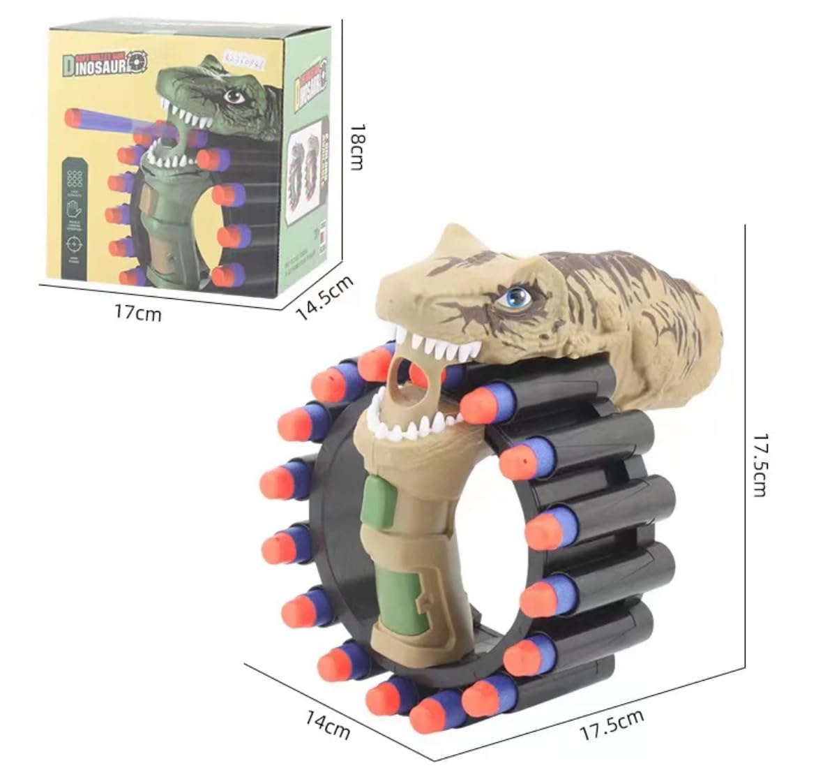 Burst Dinosaur Roar Blasting Toy Gun EVA Soft Bullet Wrist Blasting Soft Bullet Gun
