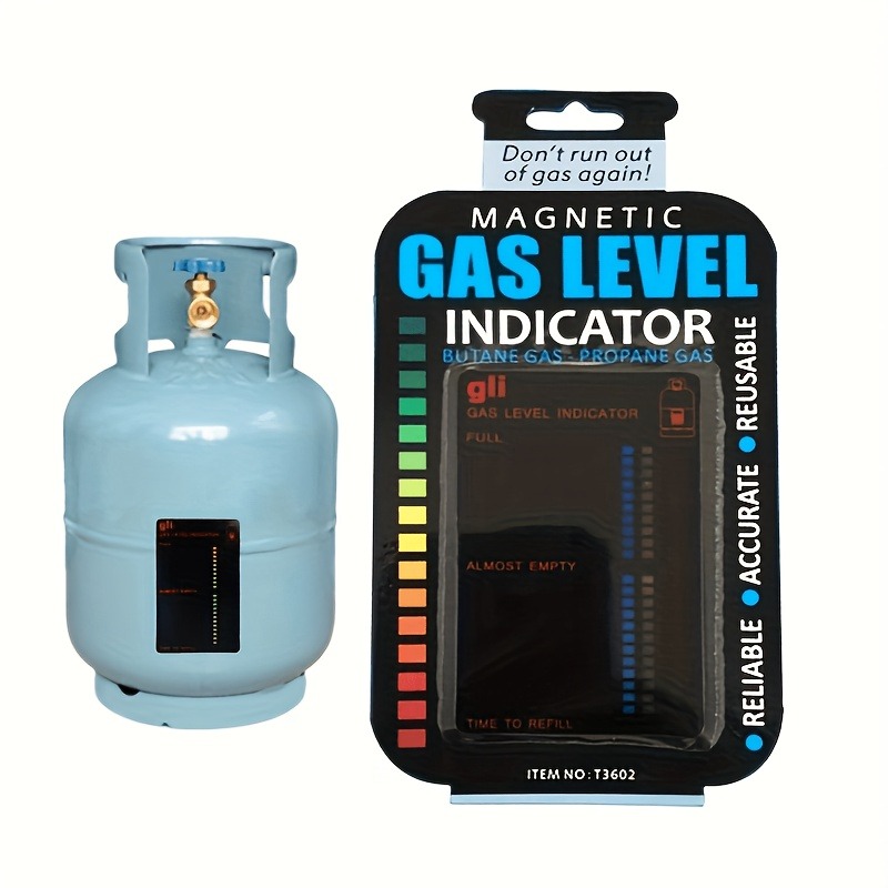 Magnetic Cylinder Gas Level Indicator - Reusable Magnetic Gas Tank Level Sticker - Gas Capacity Tester with Liquid Crystal Display - Portable Magnetic Level Indicator for Outdoor Cooking, BBQ, and Camping