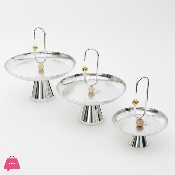 Elegant Silver Serving Platter Set with Decorative Handles