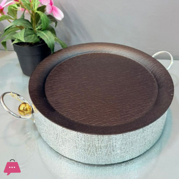Luxury Round Serving Metal Platter with Handles
