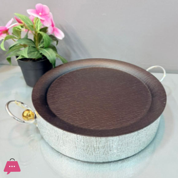 Luxury Round Serving Metal Platter with Handles