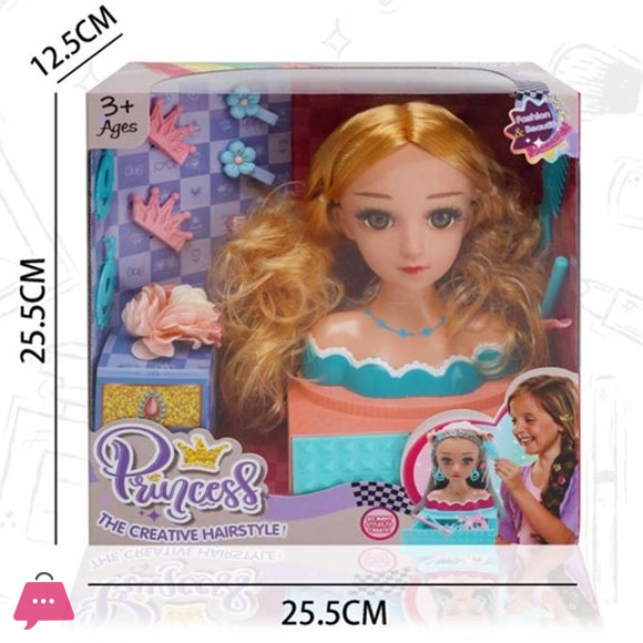 Princess Creative Hairstyle Styling Head with Accessories - 18-inch Fashion Doll for Girls