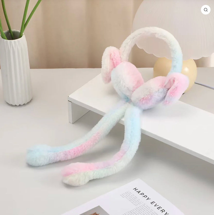Moving Ear Plush Cap Cute Animated Winter Earmuff