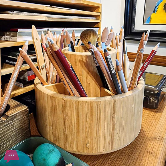 Bamboo Multi-purpose Holder Makeup Tool Storage Box Stationery Storage Holders