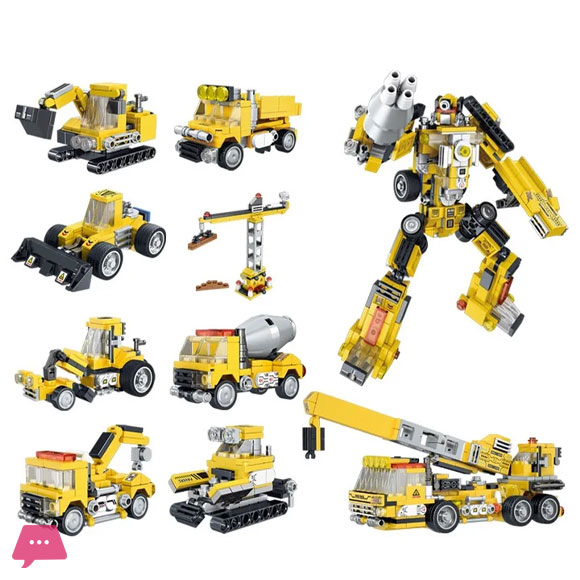 Transformers 8 in 2 Engineering Corps Deformation Robot Building Blocks