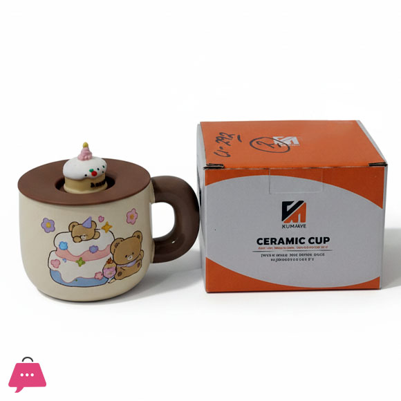 Ceramic Mug with Silicone Lid 1-Pcs